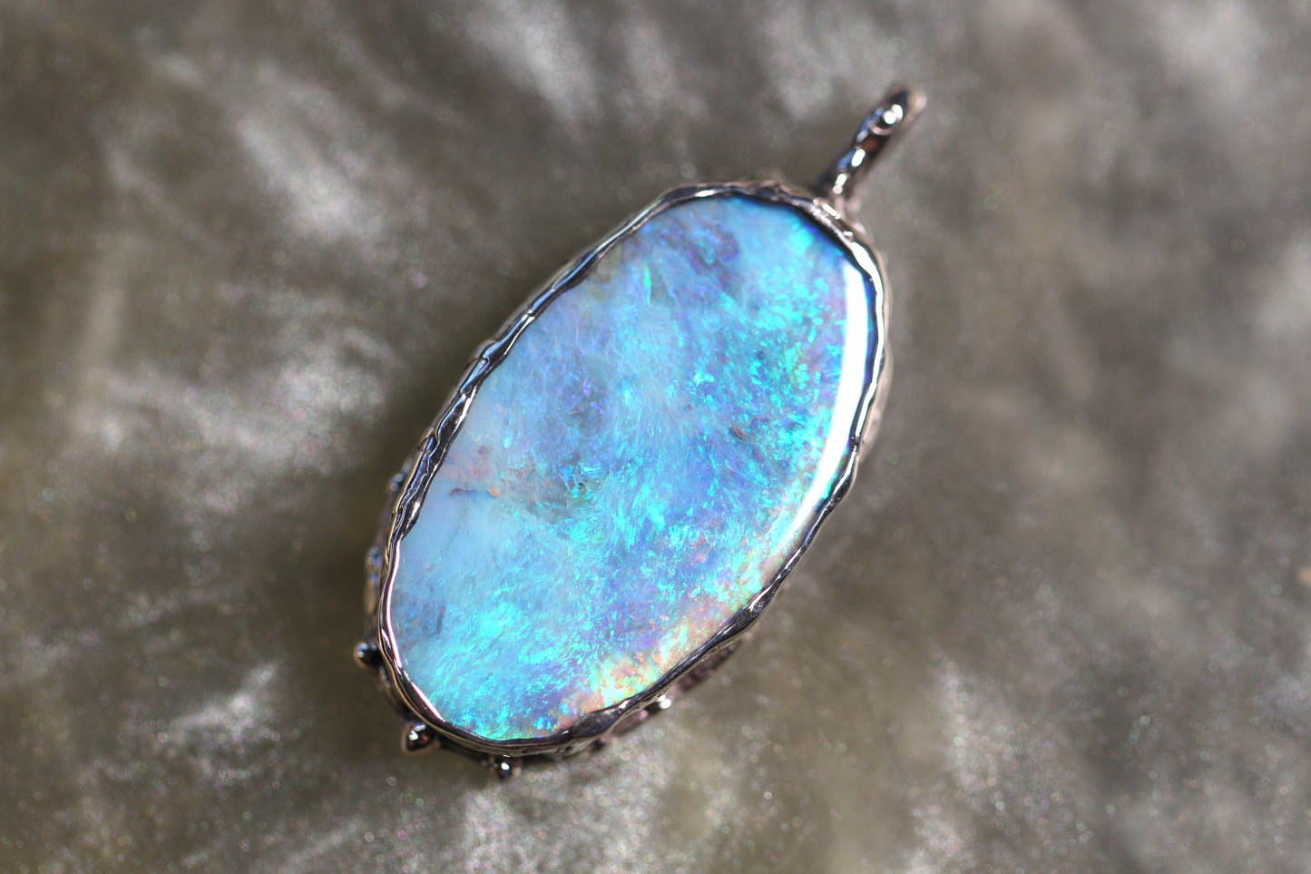Boulder Opal and Sterling Silver Pendant