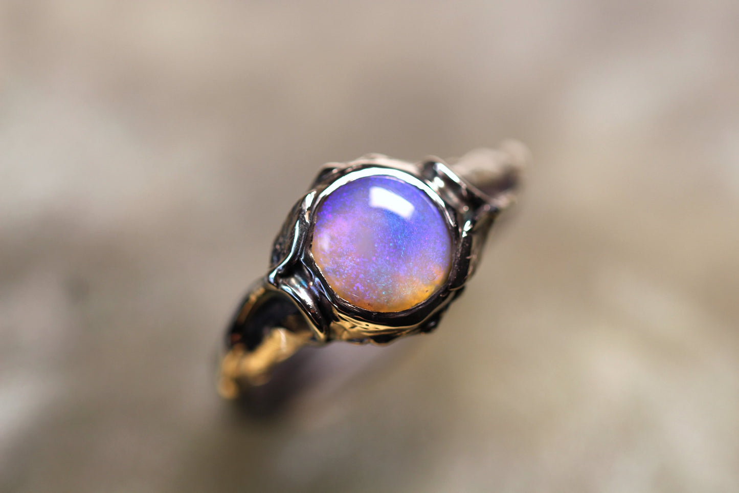 Lightning Ridge Opal and Sterling Silver Ring