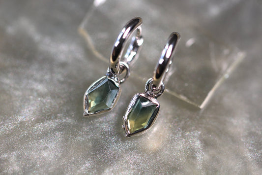 Australian Parti Sapphire and Sterling Silver Earrings