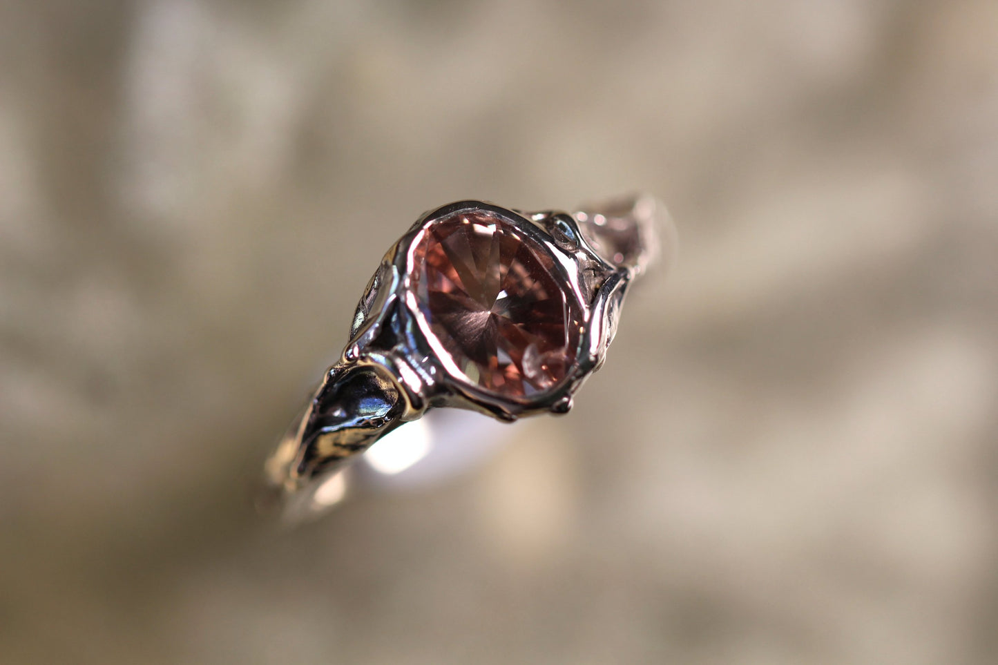 Harts Range Zircon and Sterling Silver Ring (damaged)
