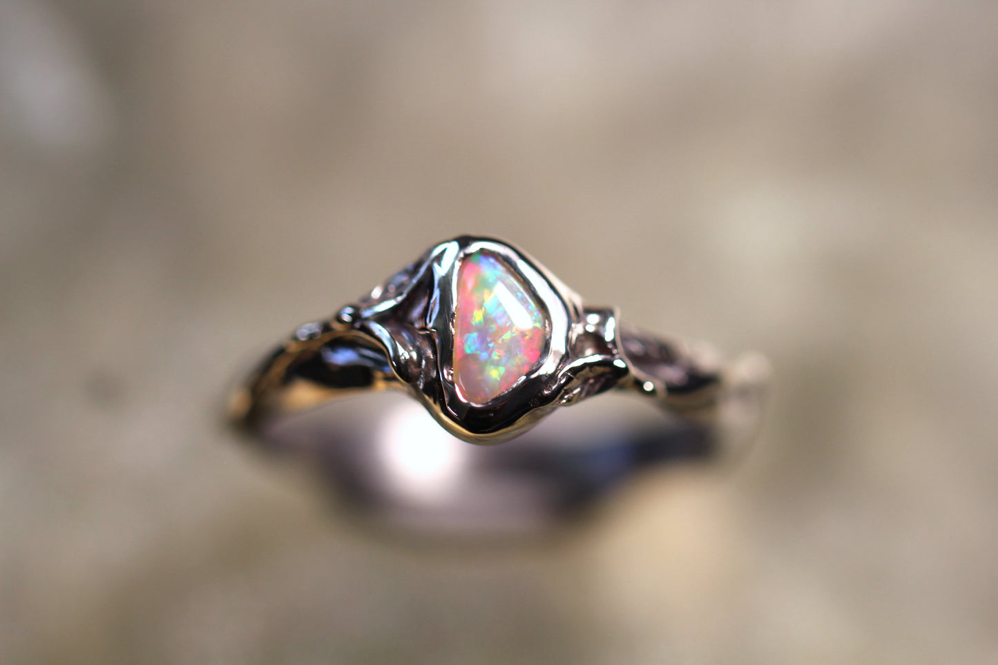 Lightning Ridge Opal and Sterling Silver Ring