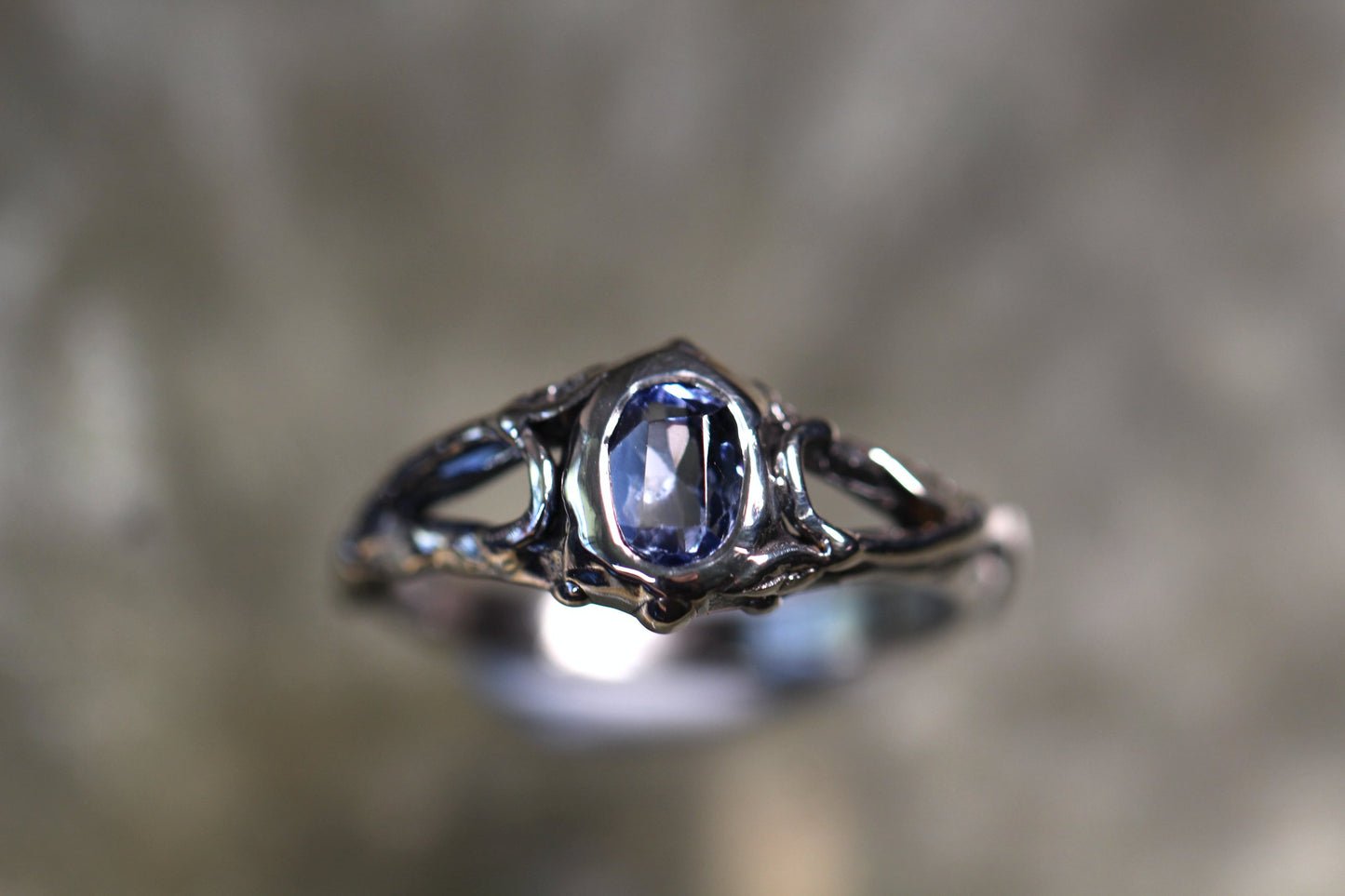 Ceylon Sapphire and Sterling Silver Ring