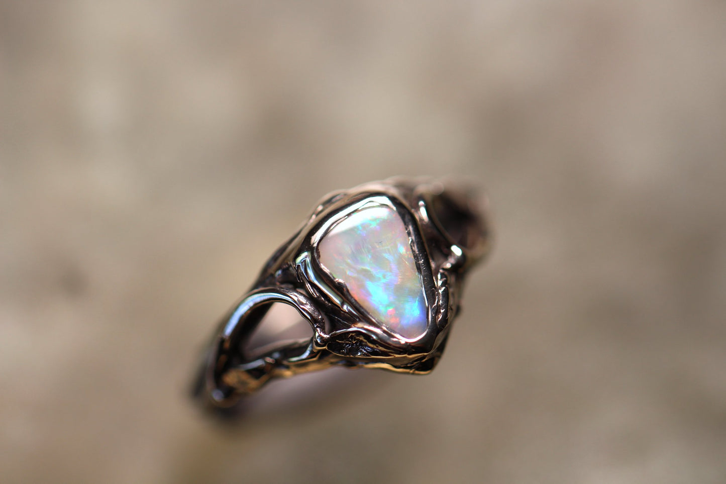 Lightning Ridge Opal and Sterling Silver Ring