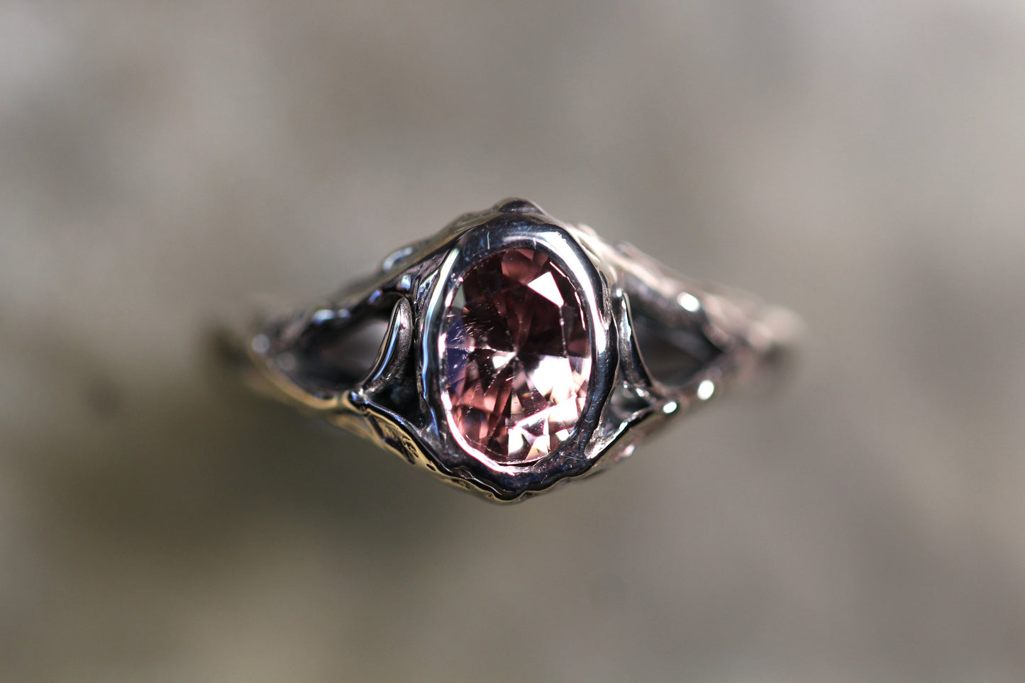 Australian Harts Range Zircon and Sterling silver Ring