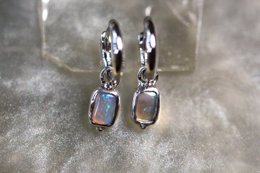 Lightning Ridge Opal and Sterling Silver Earrings