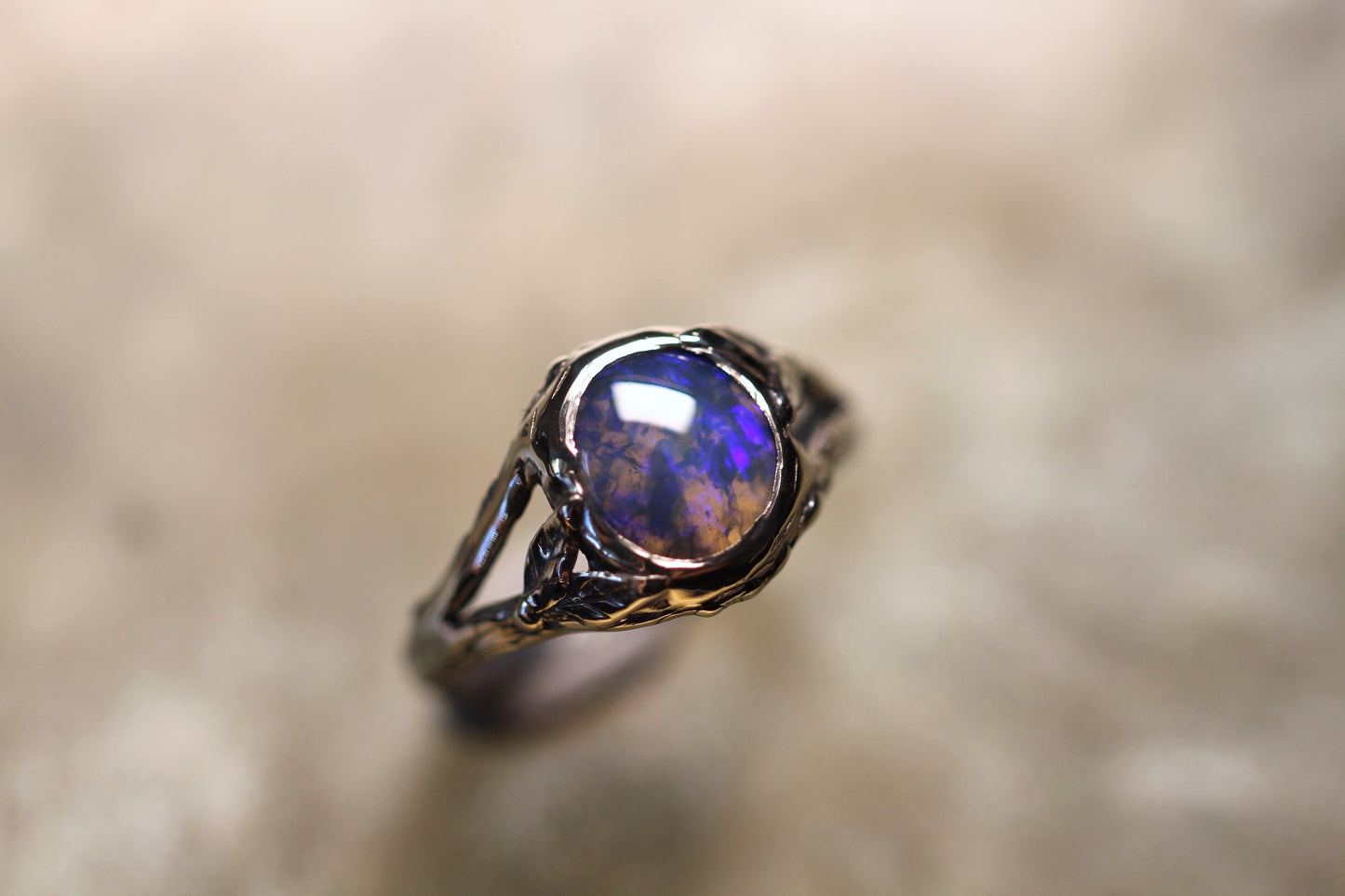 Lightning Ridge Opal and Sterling Silver Ring