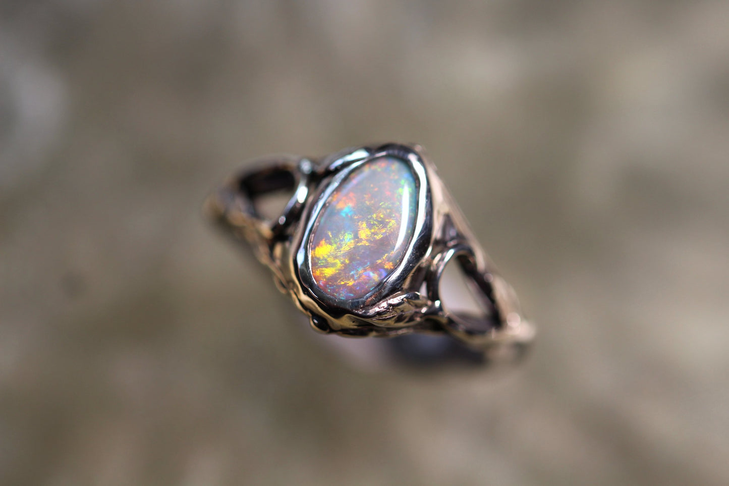 Lightning Ridge Opal and Sterling Silver Ring