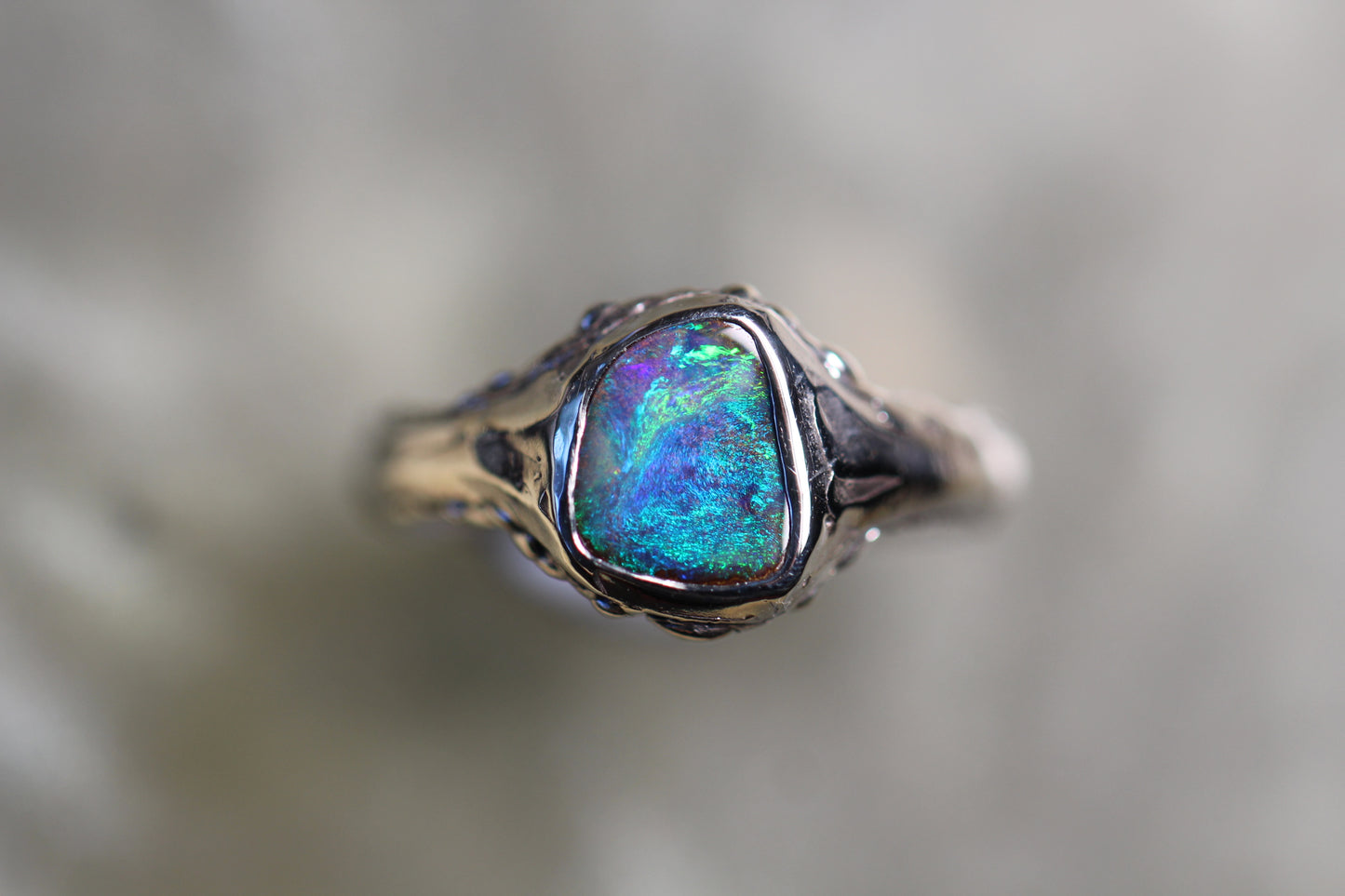 Boulder Opal and Sterling Silver Ring