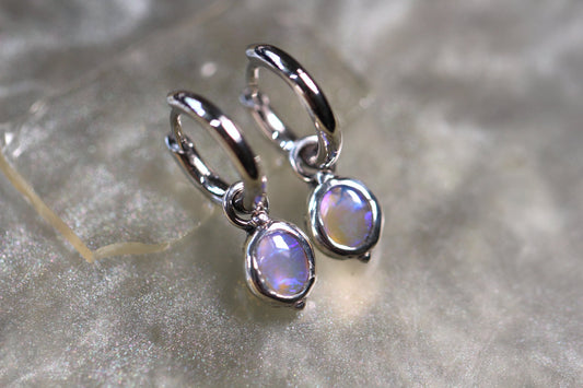 Lightning Ridge Opal and Sterling Silver Earrings