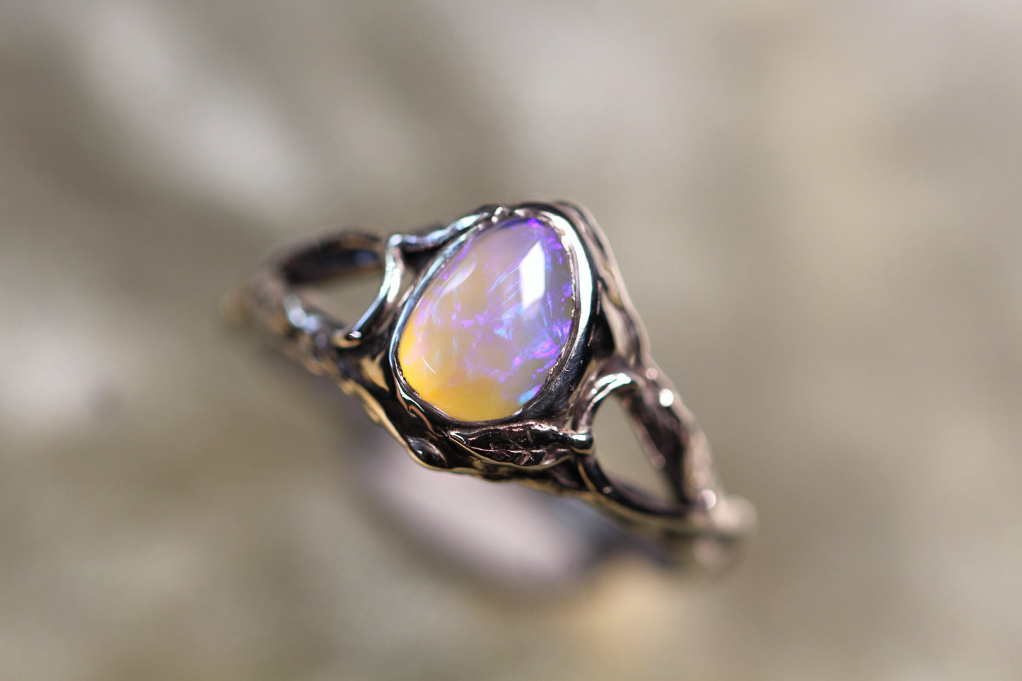 Lightning Ridge Opal and Sterling Silver Ring
