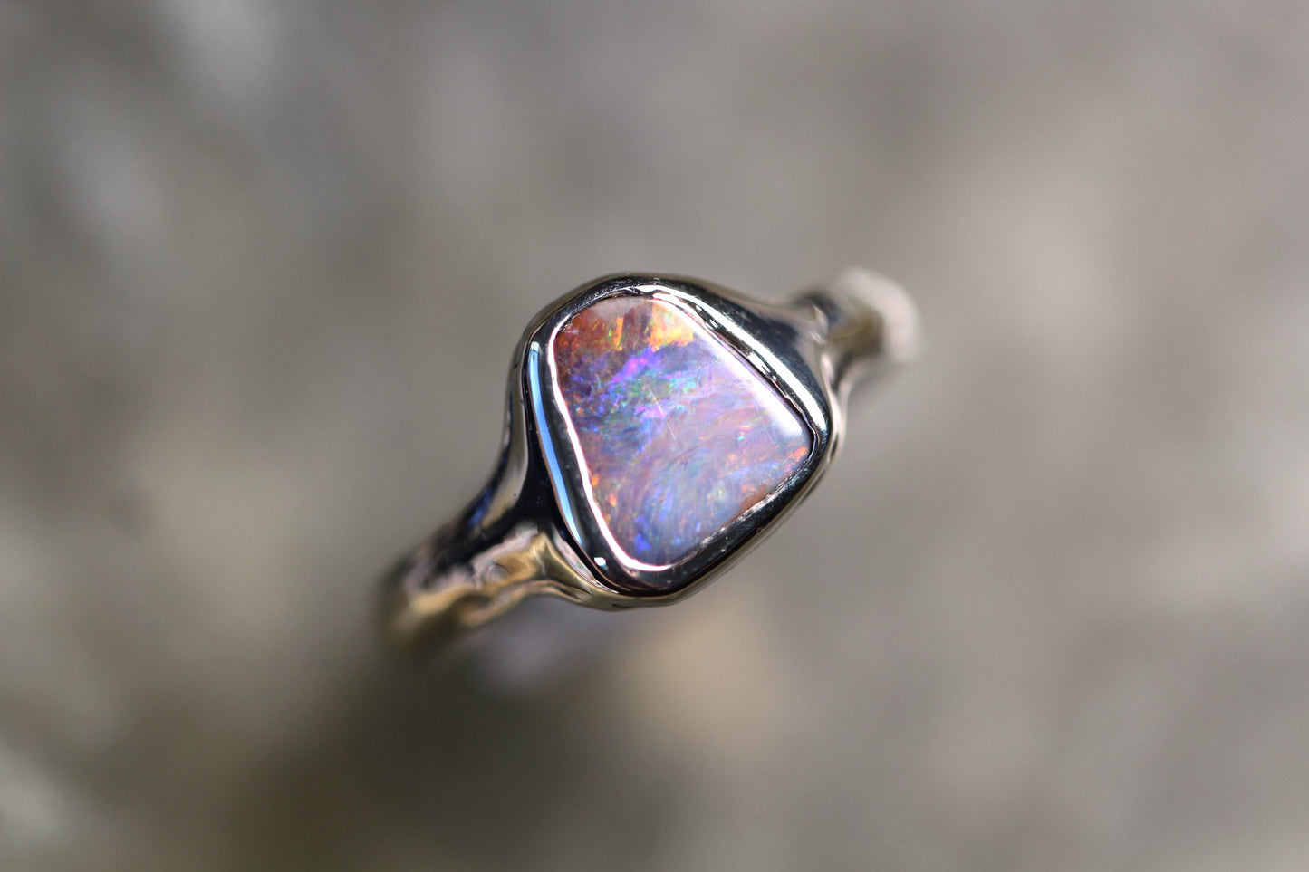 Boulder Opal and Sterling Silver Ring