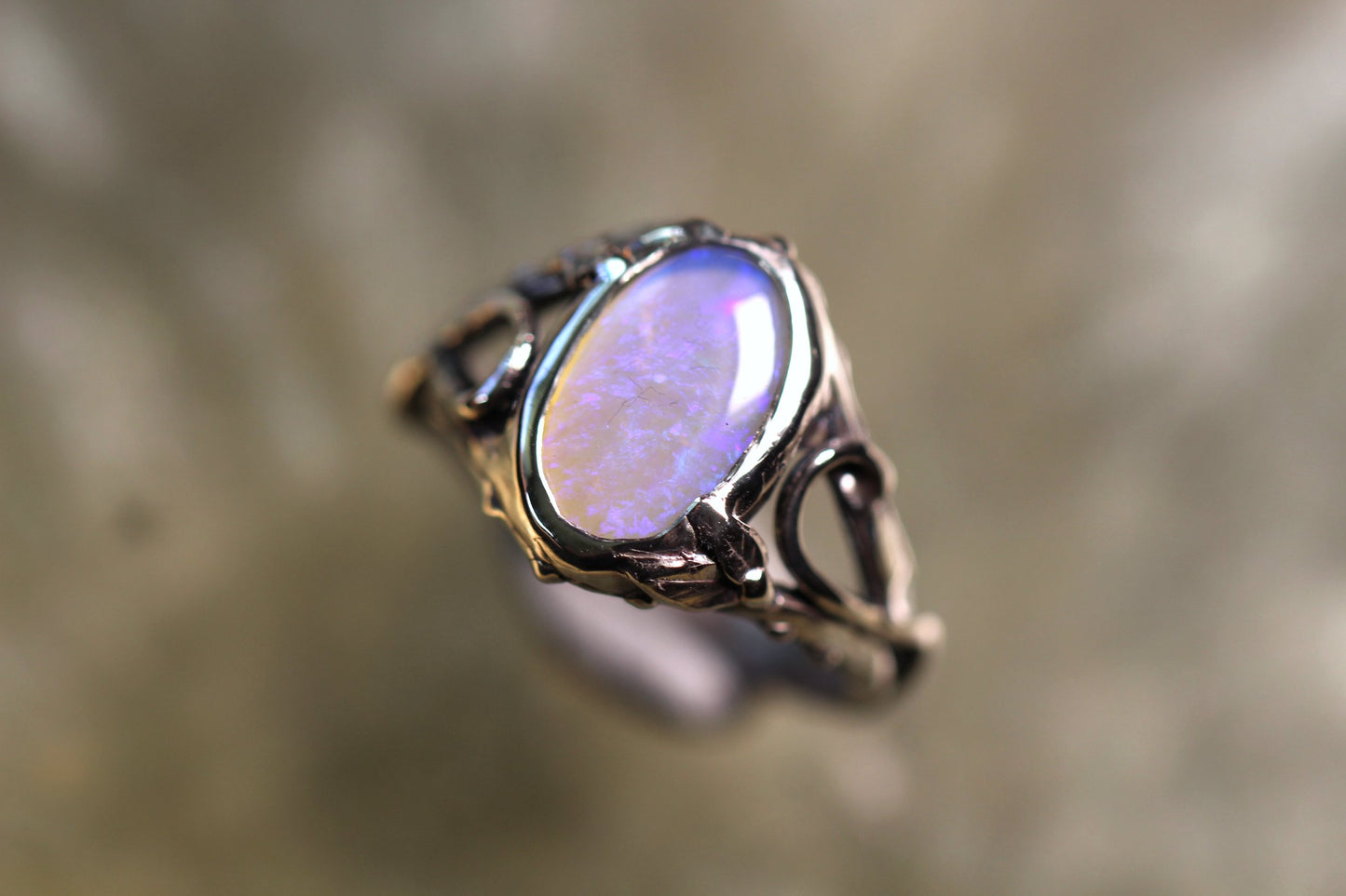 Lightning Ridge Opal and Sterling Silver Ring