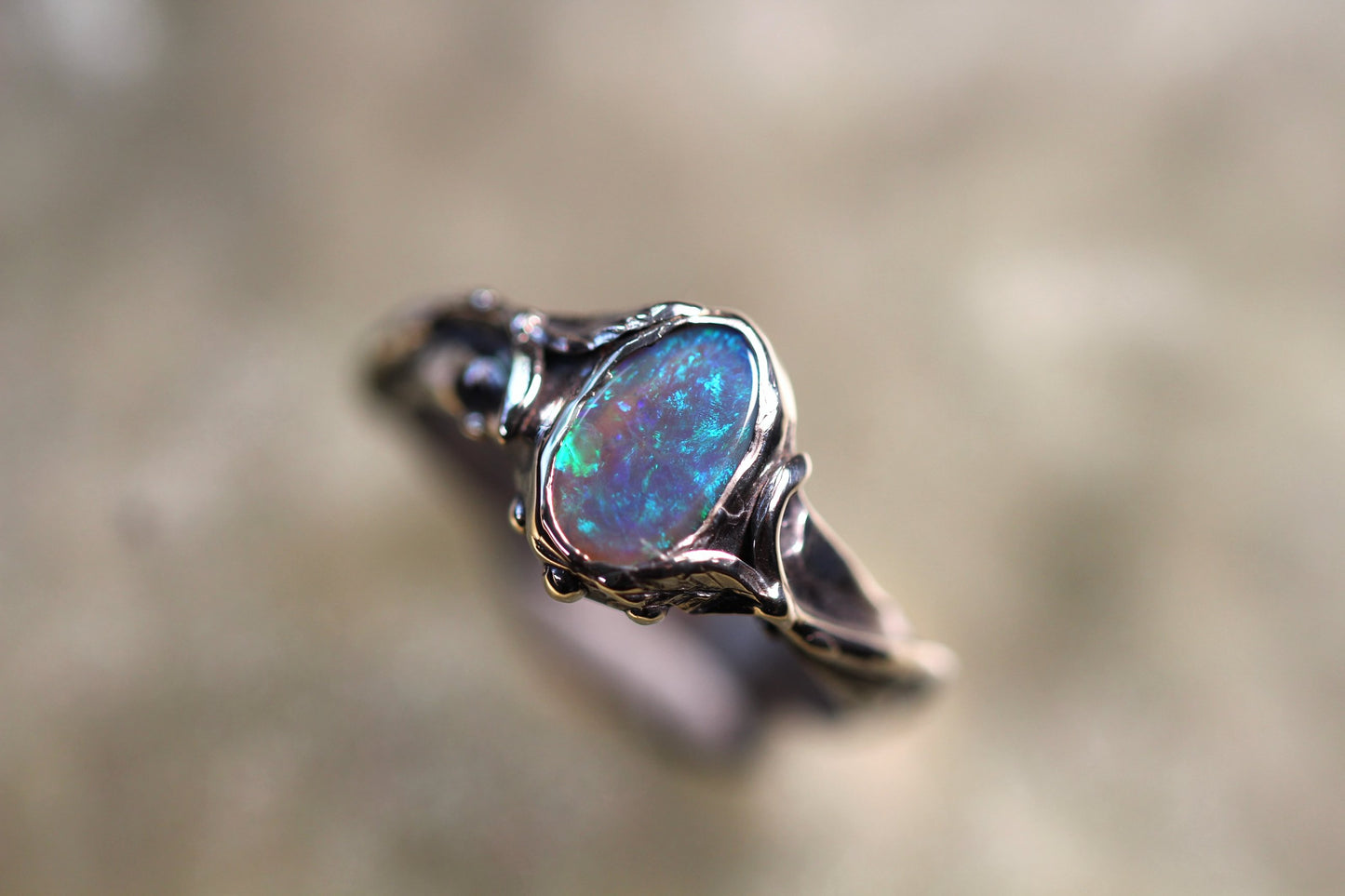 Lightning Ridge Opal and Sterling Silver Ring