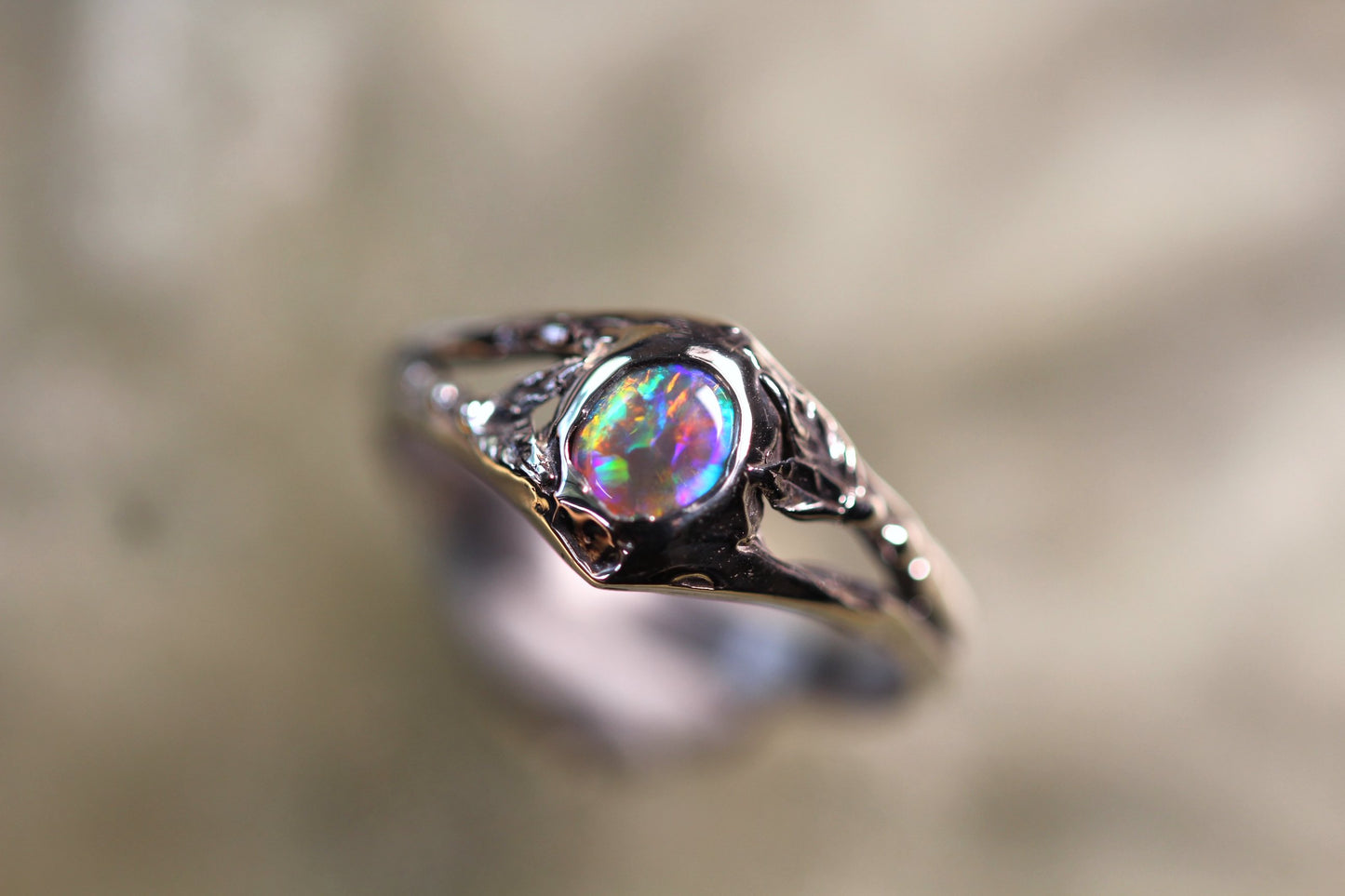 Lightning Ridge Opal and Sterling Silver Ring