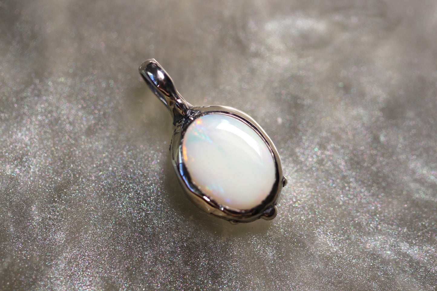 Coober pedy Opal and Sterling Silver Pendant