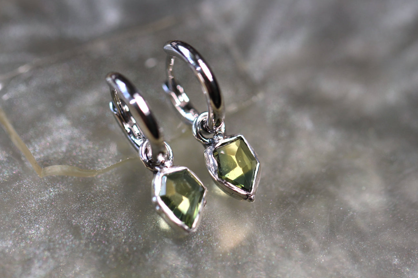 Australian Parti Sapphire and Sterling Silver Earrings