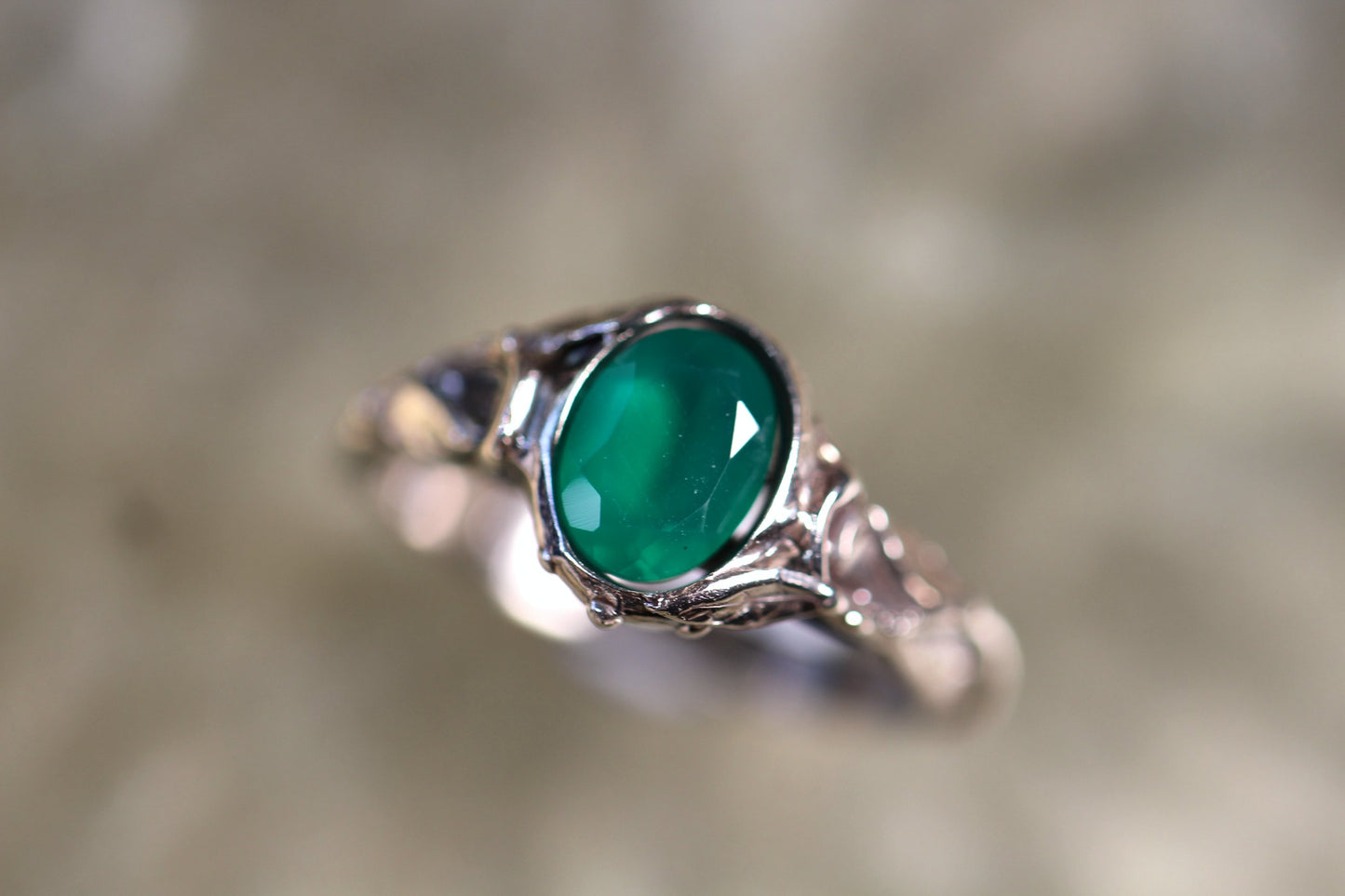 Custom Green Obsidian Ring