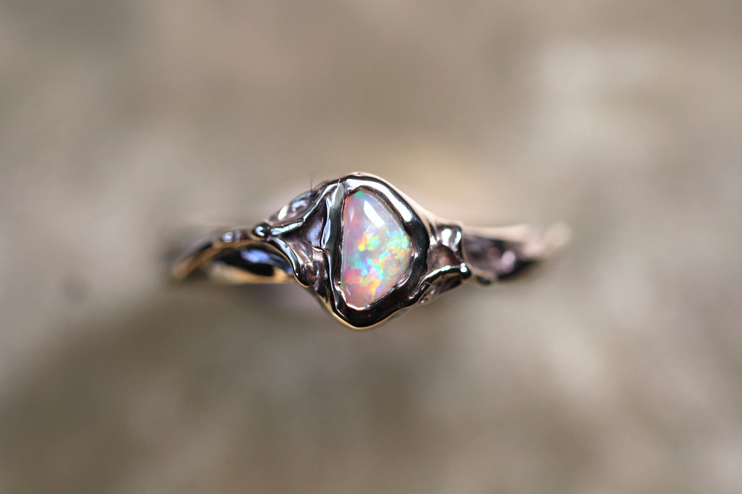 Lightning Ridge Opal and Sterling Silver Ring