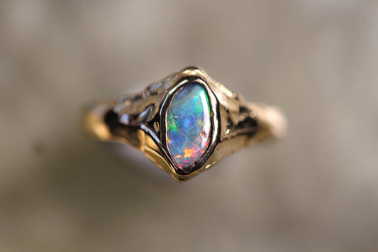 Boulder Opal and Solid 9ct Yellow Gold Ring