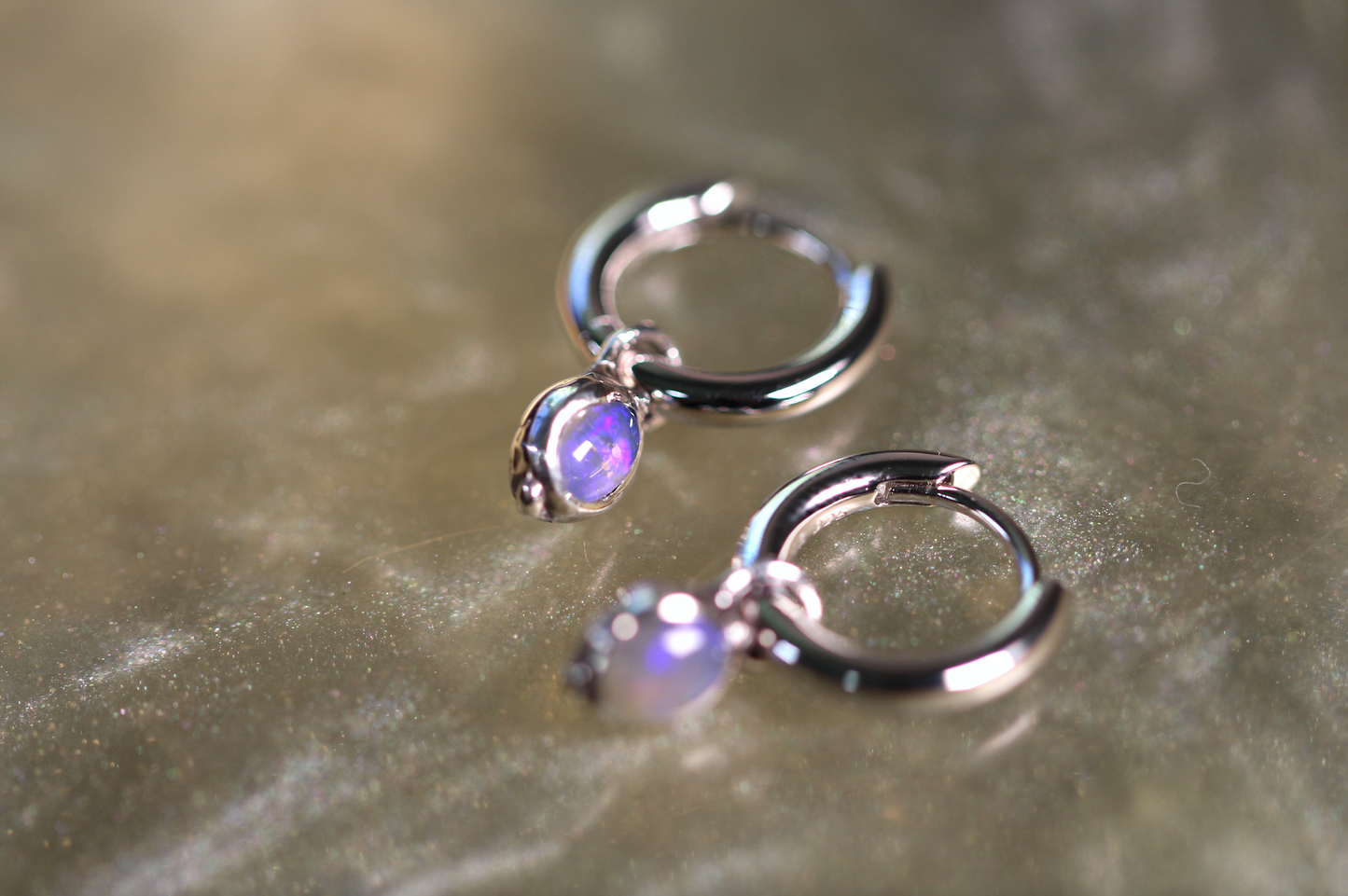 Lightning Ridge Opal and Sterling Silver Earrings