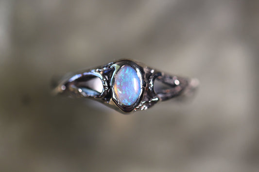 Lightning Ridge Opal and Sterling Silver Ring