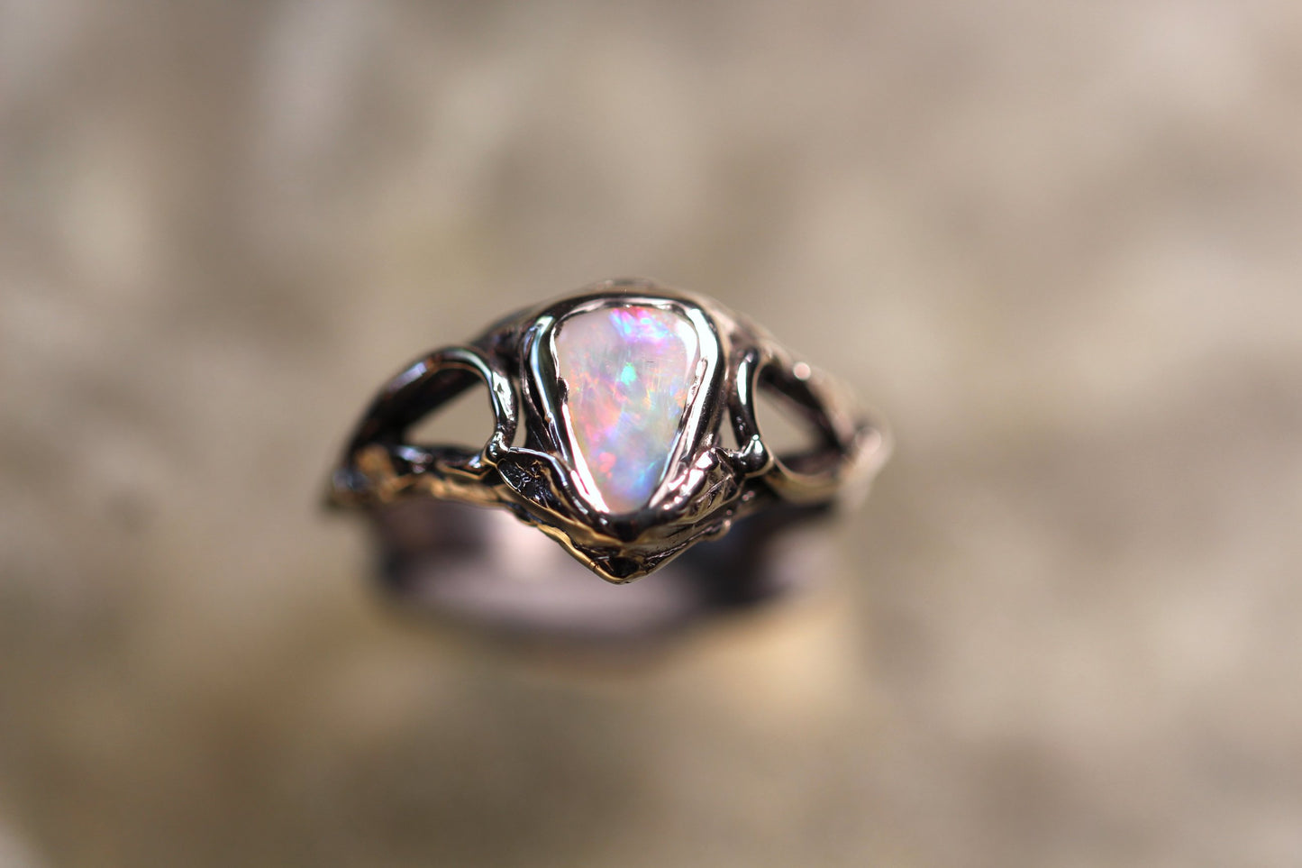 Lightning Ridge Opal and Sterling Silver Ring