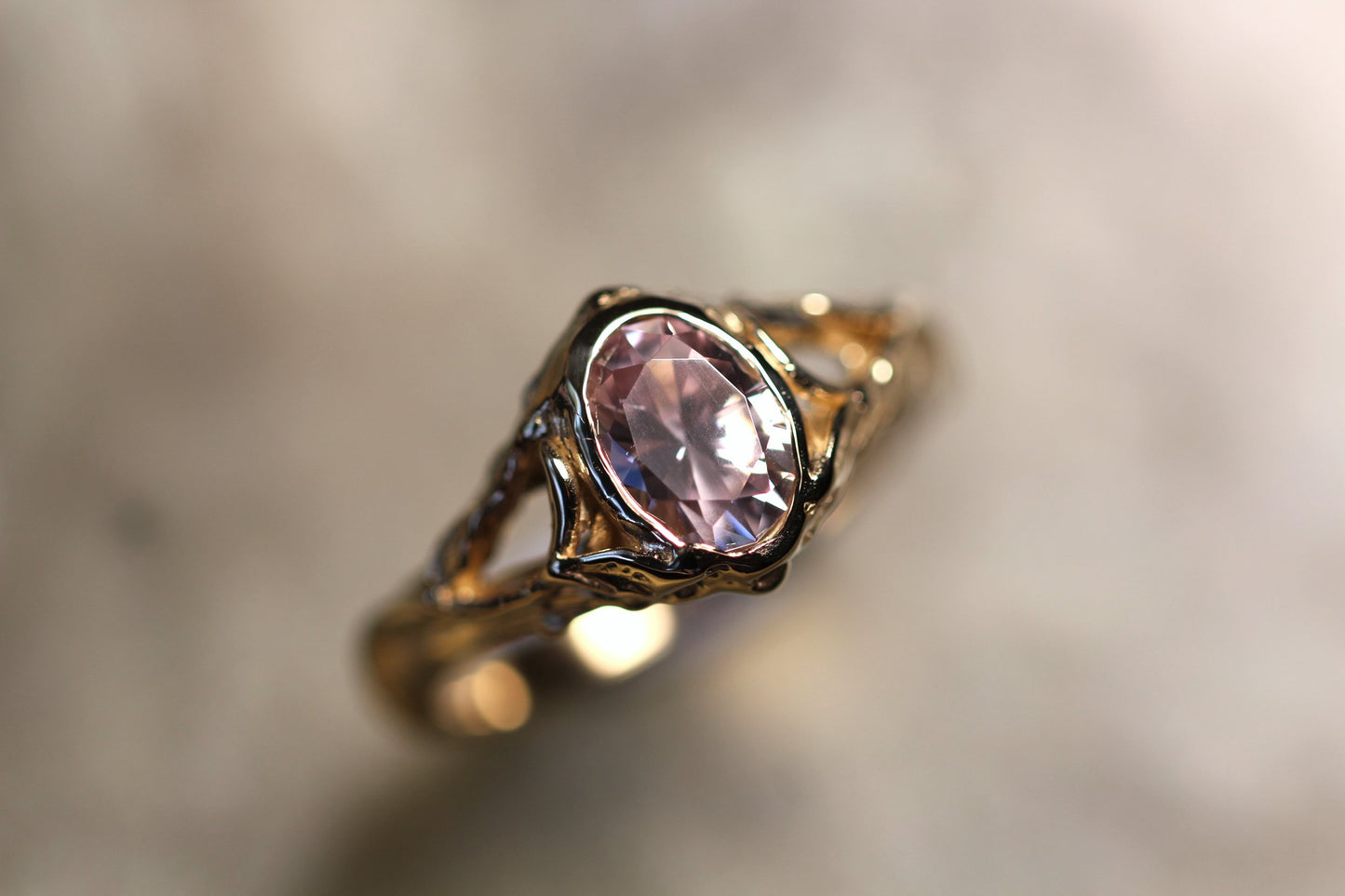 Australian Harts Range Zircon and Solid 9ct Yellow Gold Ring
