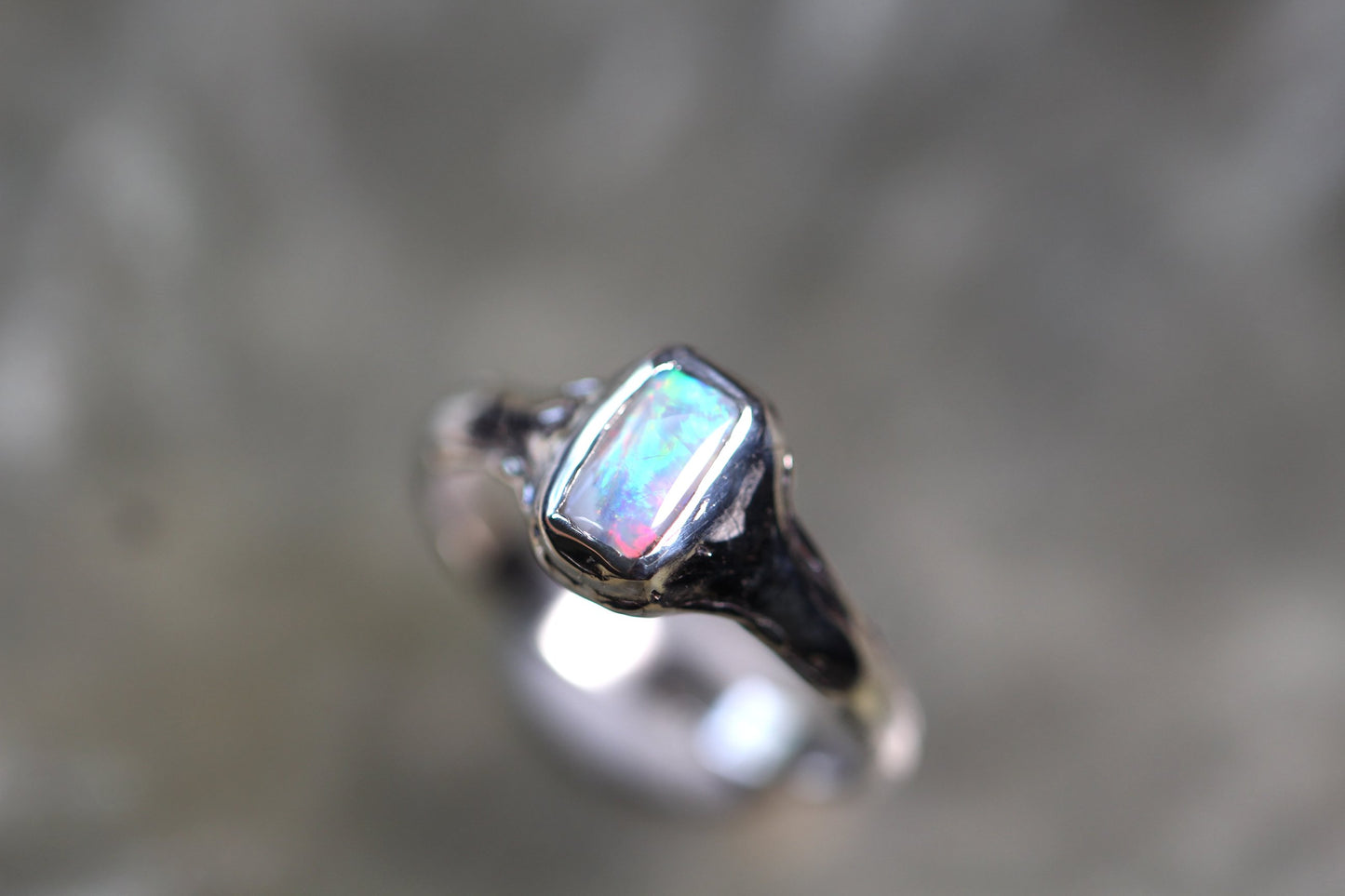Lightning Ridge Opal and Sterling Silver Ring