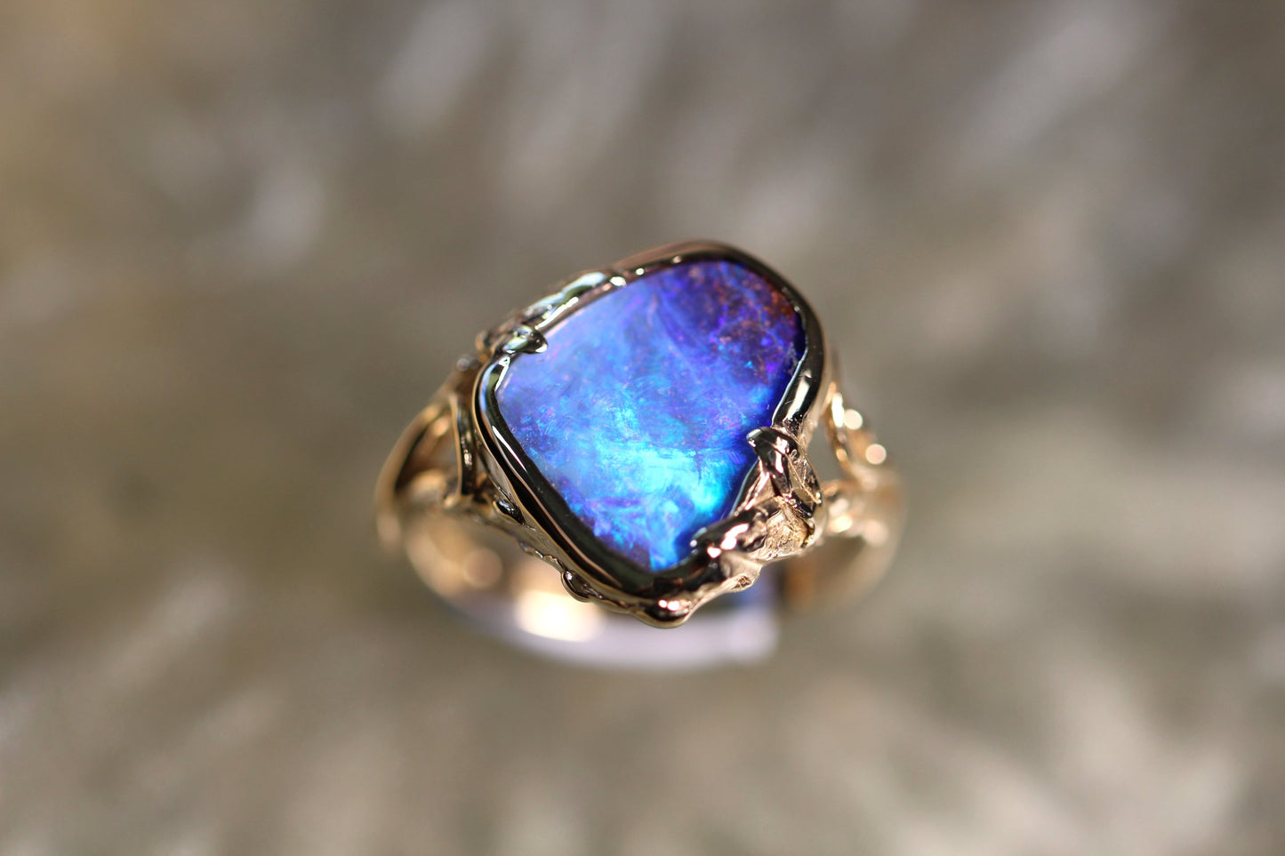 Boulder Opal and Solid 9ct Yellow Gold Ring