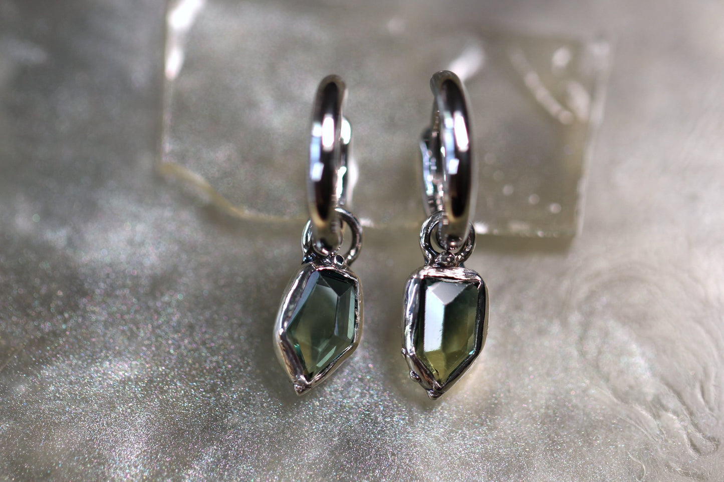 Australian Parti Sapphire and Sterling Silver Earrings