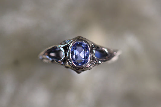 Ceylon Sapphire and Sterling Silver Ring