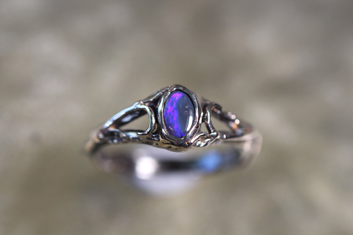 Lightning Ridge Opal and Sterling Silver Ring