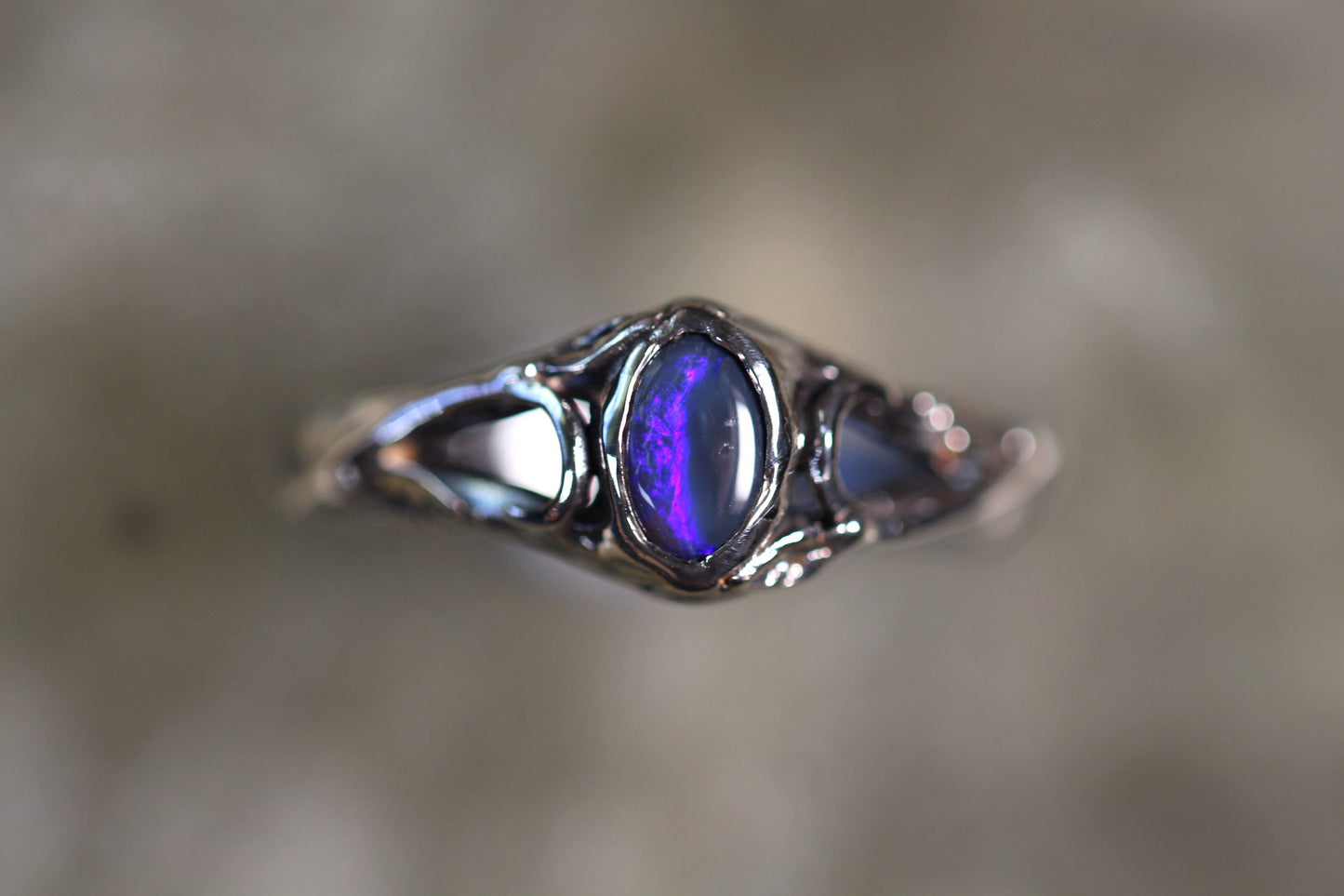 Lightning Ridge Opal and Sterling Silver Ring