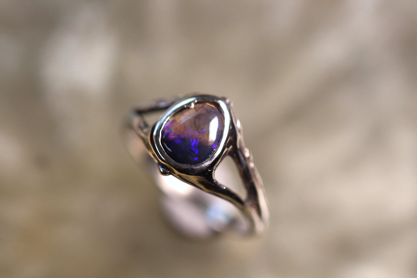 Lightning Ridge Opal and Sterling Silver Ring