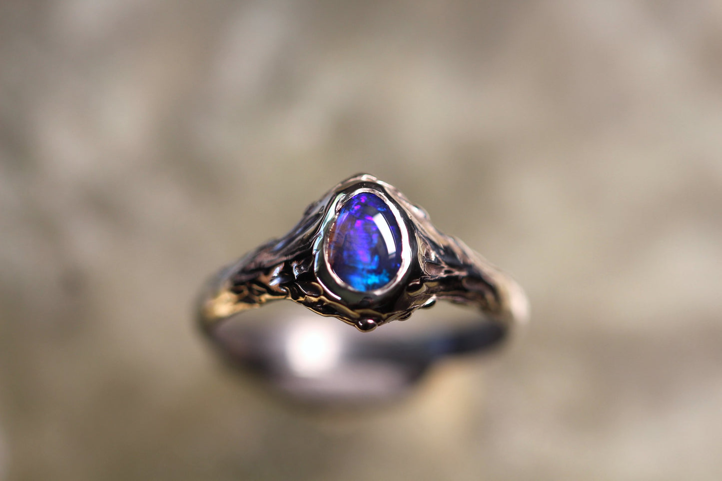 Lightning Ridge Opal and Sterling Silver Ring