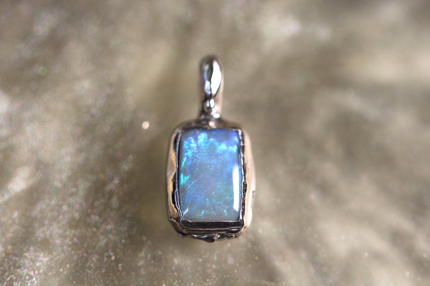 Lightning Ridge Opal and Sterling Silver Pendant