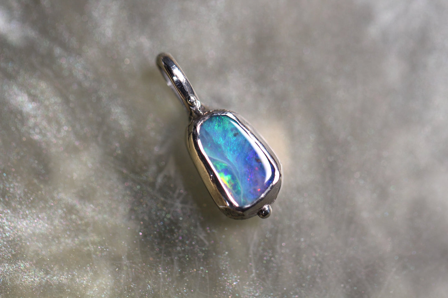 Boulder Opal and Sterling Silver Pendant
