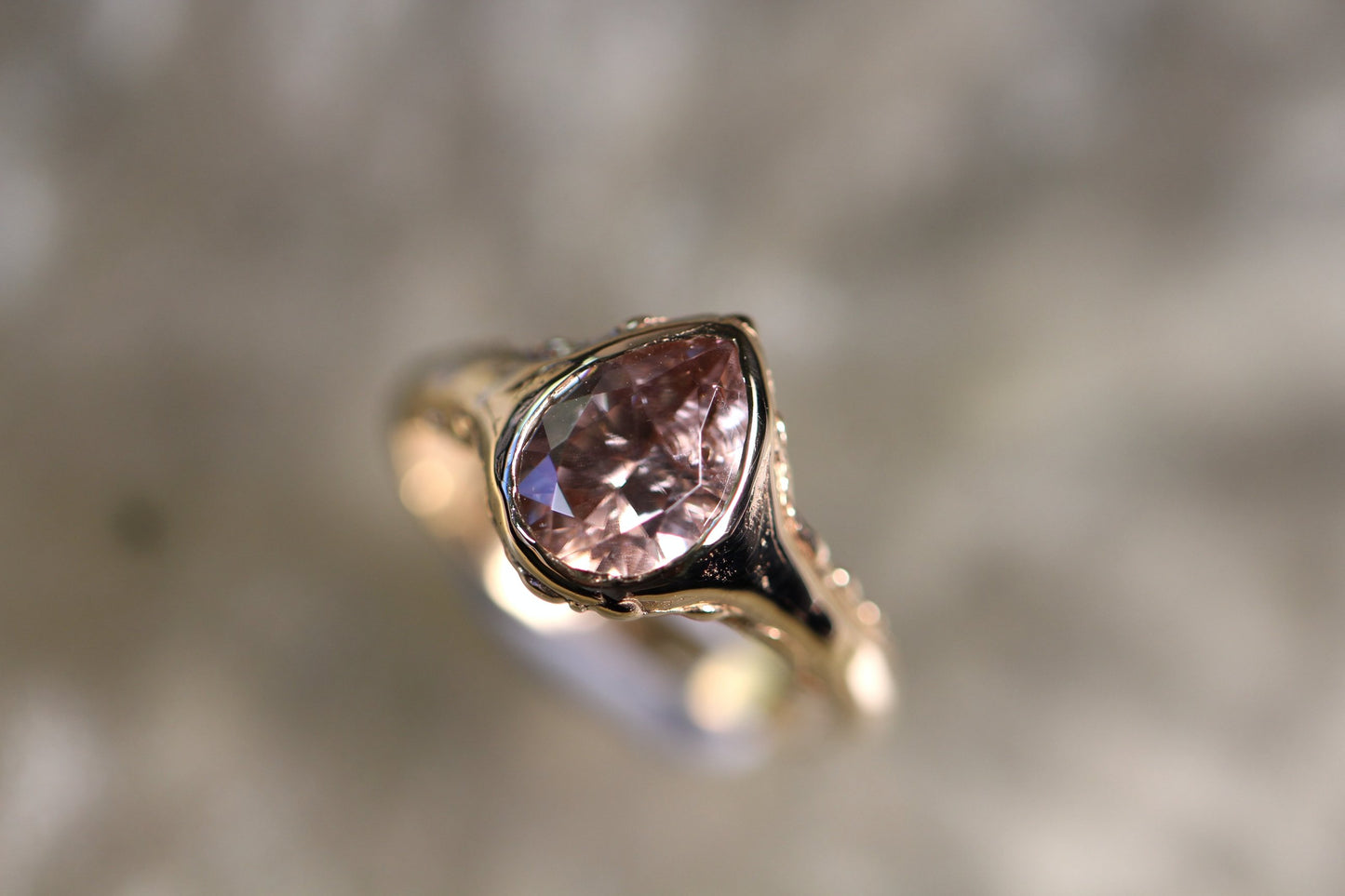 Australian Harts Range Zircon and Solid 9ct Yellow Gold Ring