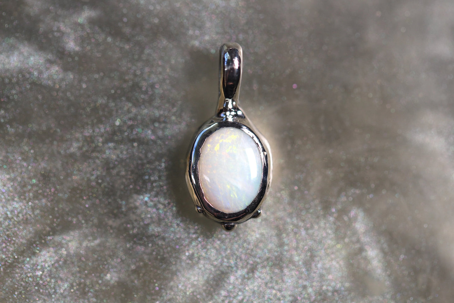 Coober Pedy Opal and Sterling Silver Pendant