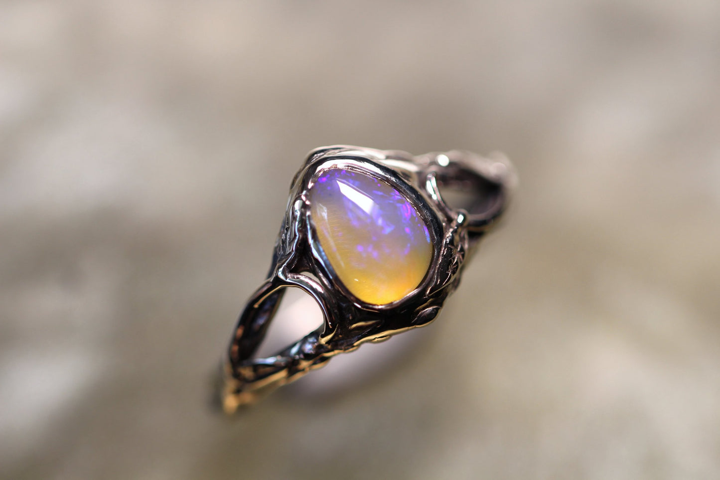 Lightning Ridge Opal and Sterling Silver Ring