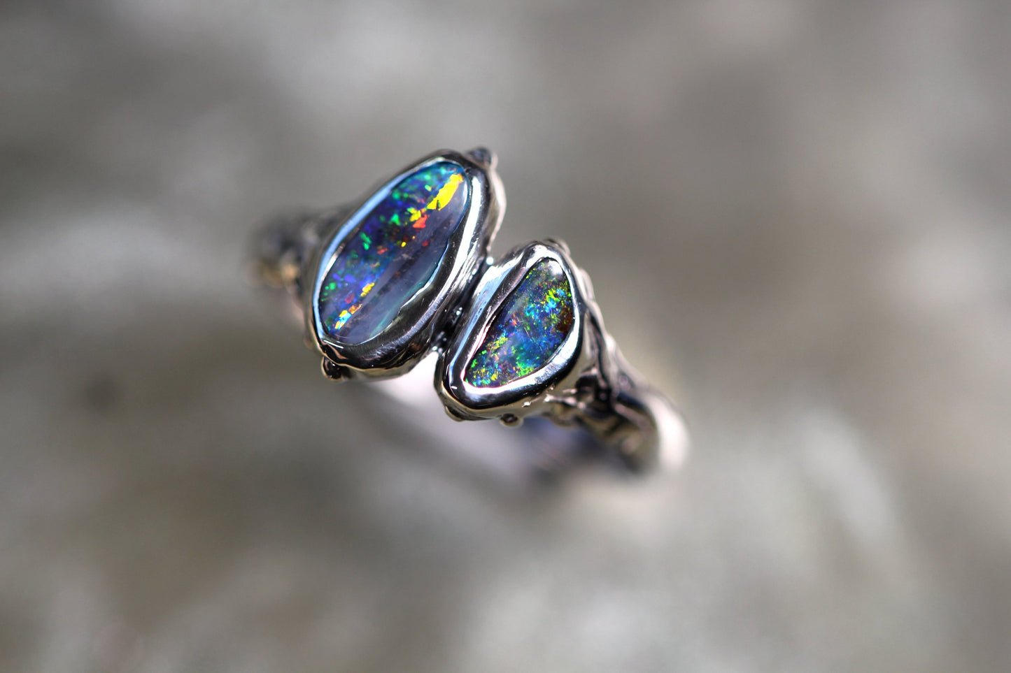 Boulder Opal and Sterling Silver Ring