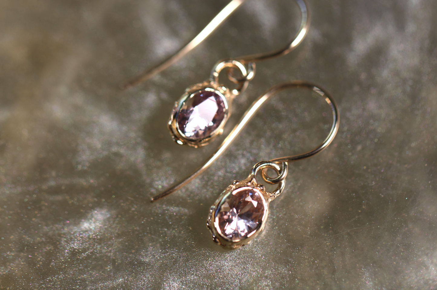 Australian Zircon and Solid 9ct Yellow Gold Earrings