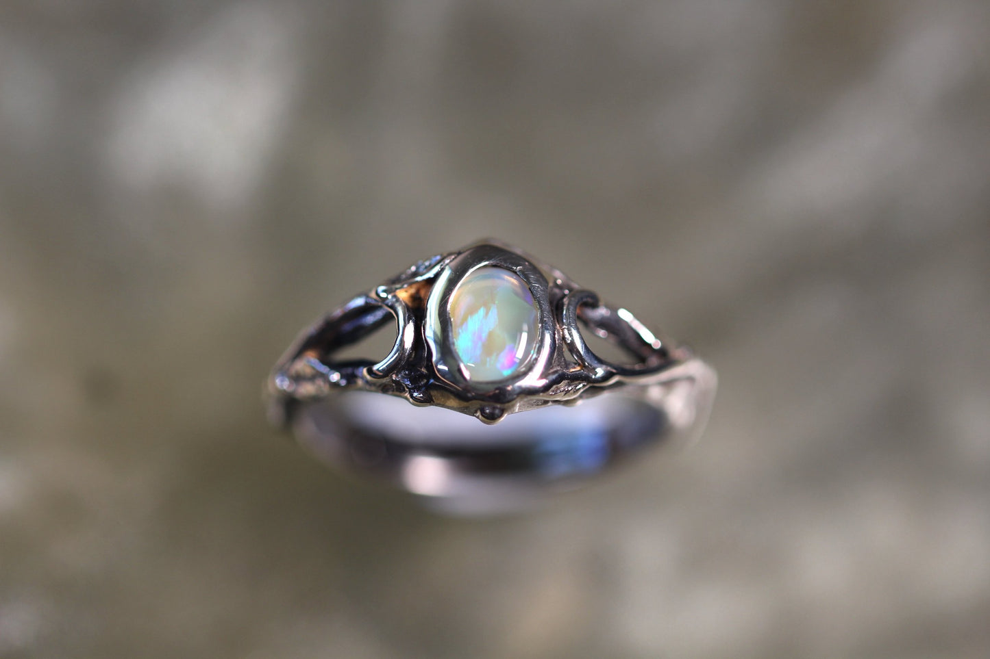 Lightning Ridge Opal and Sterling Silver Ring