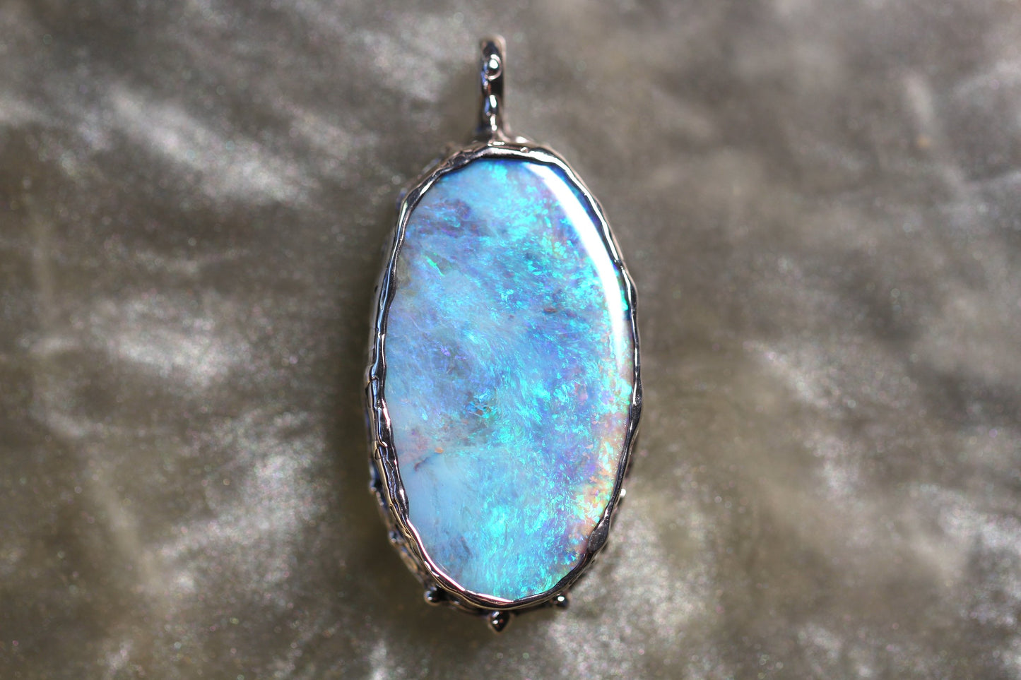 Boulder Opal and Sterling Silver Pendant