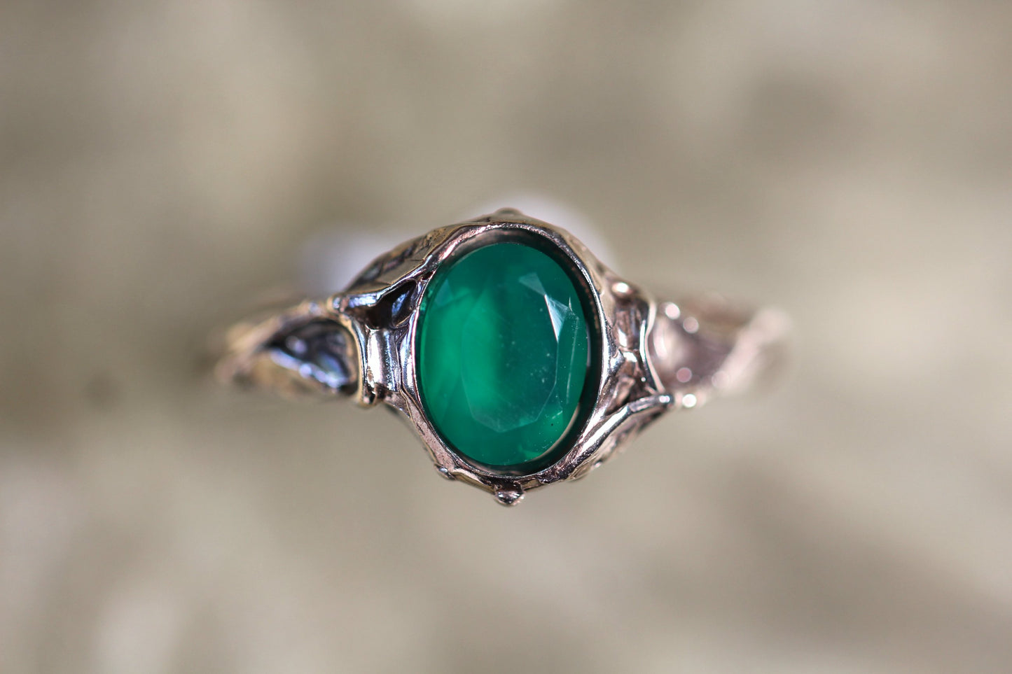 Custom Green Obsidian Ring