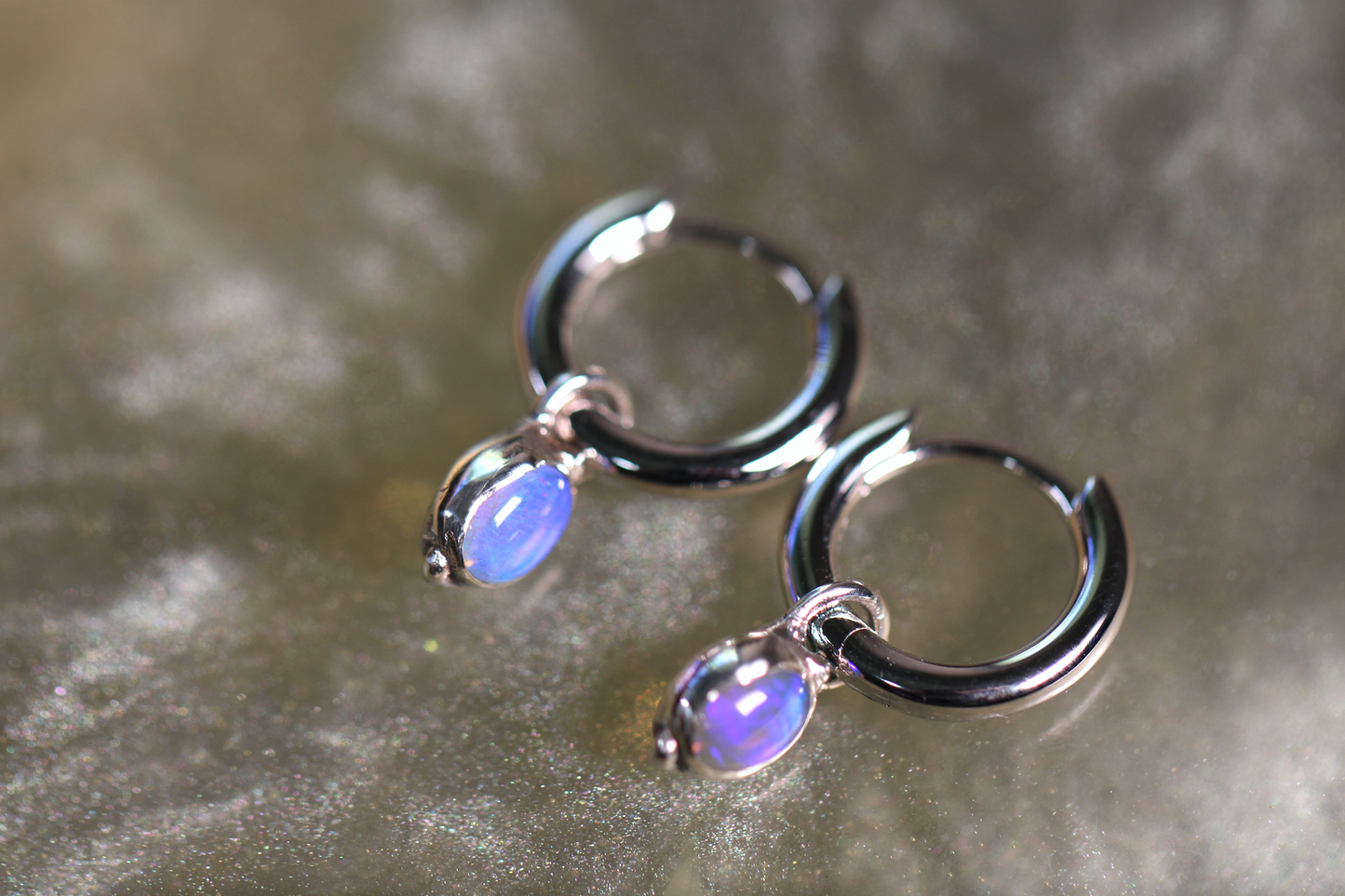 Lightning Ridge Opal and Sterling Silver Earrings