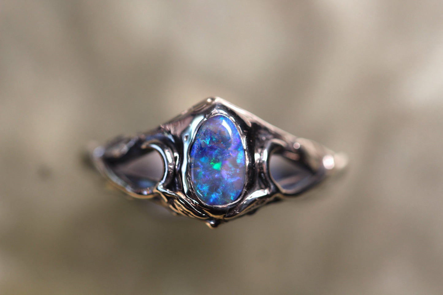 Lightning Ridge Opal and Sterling Silver Ring