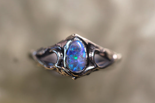 Lightning Ridge Opal and Sterling Silver Ring