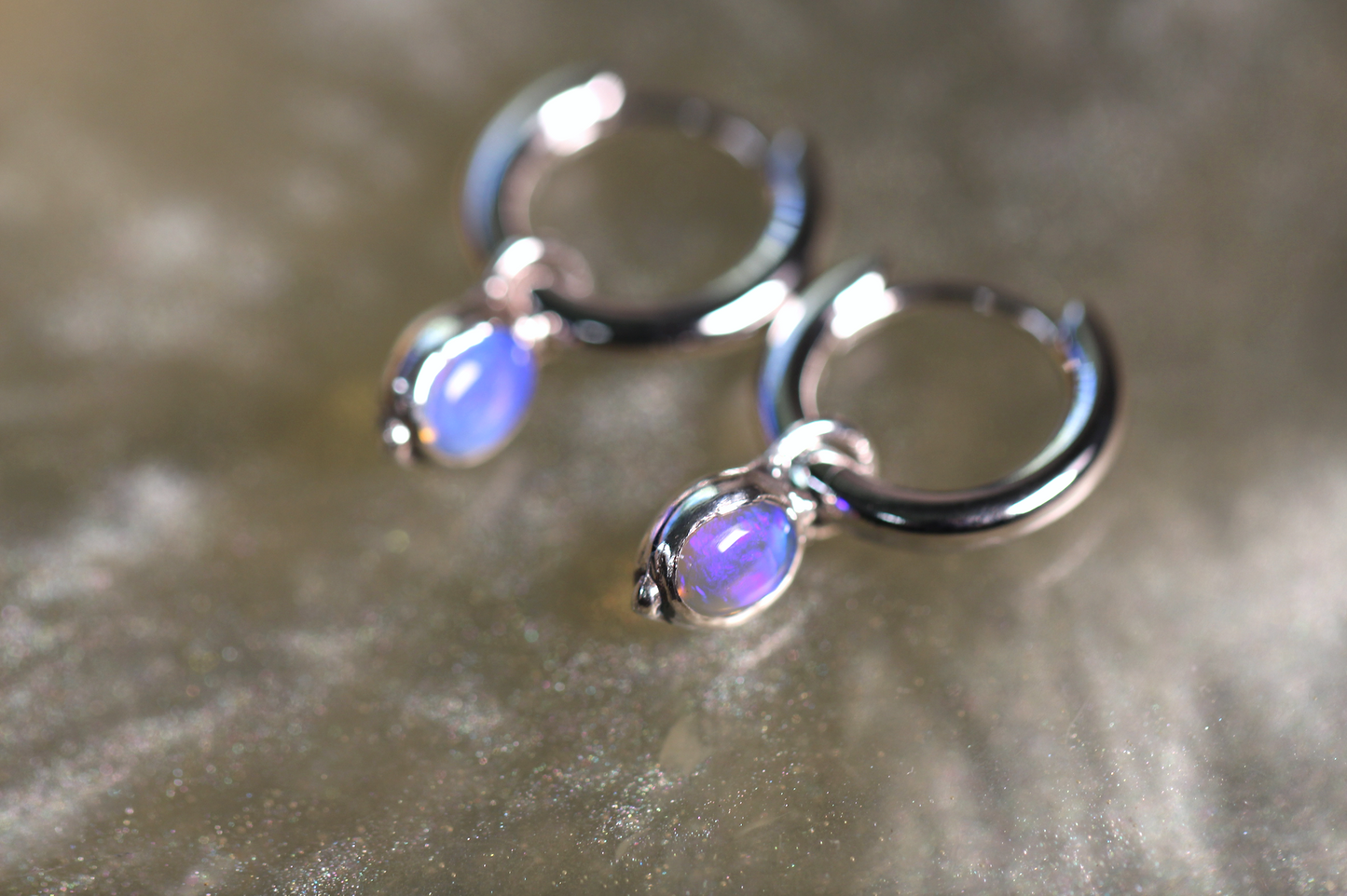 Lightning Ridge Opal and Sterling Silver Earrings