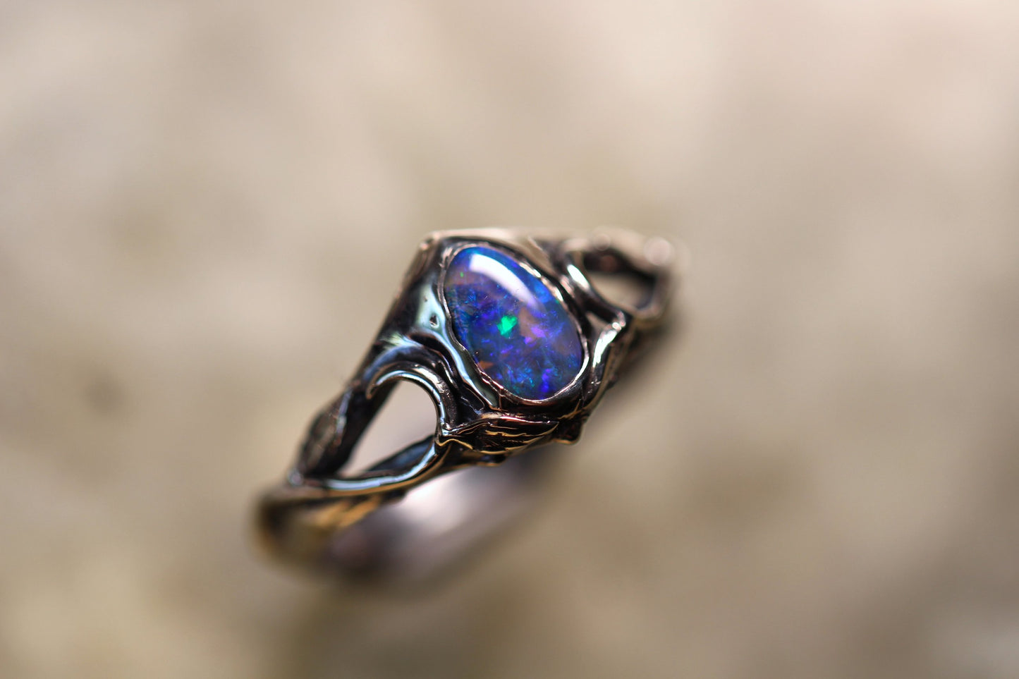 Lightning Ridge Opal and Sterling Silver Ring
